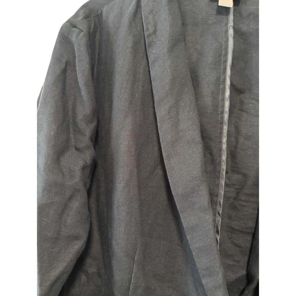 J. Jill Linen Blazer Women’s XL Black Open Front One Button Lightweight Jacket - Picture 7 of 10